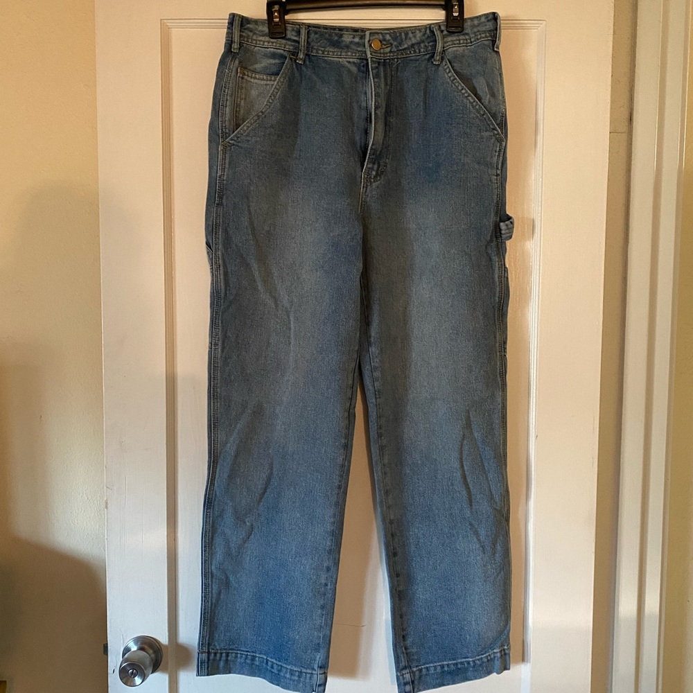 ❌SOLD❌Fashion Nova Carpenter Baggy Utility Cargo Pants Skater Jeans denim size 9 - Picture 5 of 12